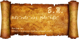 Bánóczi Máté névjegykártya